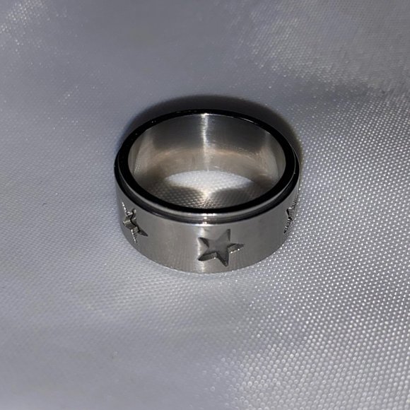 STAINLESS STEEL STARS RING - Picture 2 of 4